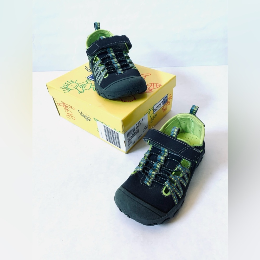 NEW Toddler Boys Blue & Green Bumptoe Outdoor Shoes size 10 toddler